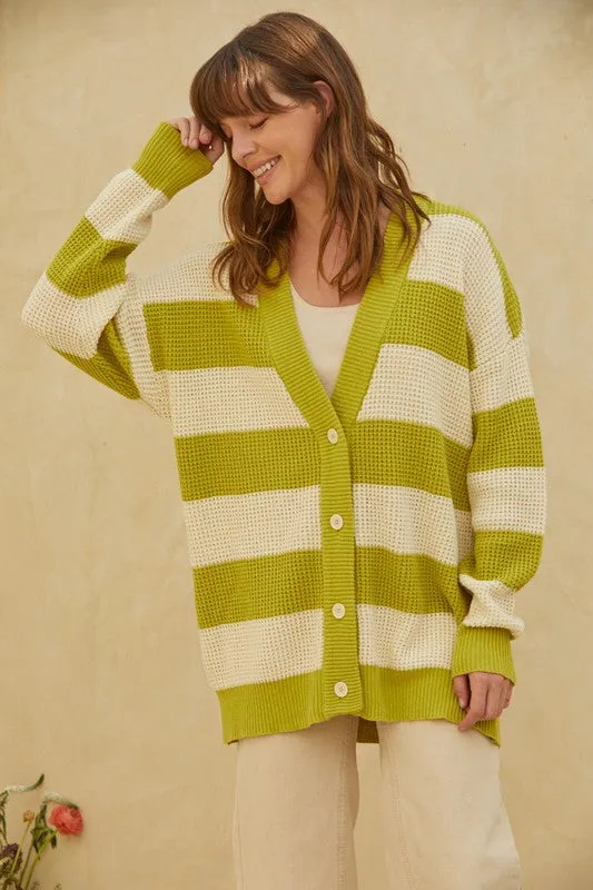 All I Need Cardigan-Lime