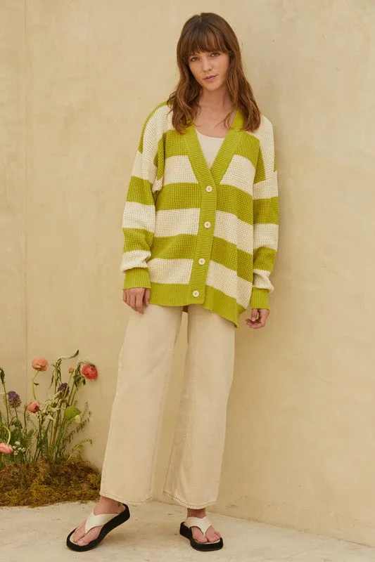 All I Need Cardigan-Lime