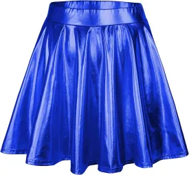 American Trends Womens Mini Skirt Pleated Flared Skater Skirt Metallic Skirt Athletic Tennis Skirt