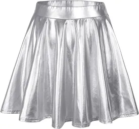 American Trends Womens Mini Skirt Pleated Flared Skater Skirt Metallic Skirt Athletic Tennis Skirt