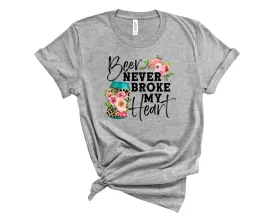 Beer never Broke My Heart Leopard - Graphic Tee