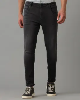 BLACK TRACK CROPPED SKINNY FIT JEANS