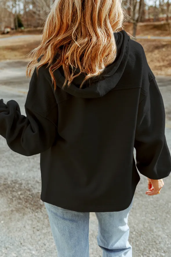 Black  Zip Up Hoodie Jacket