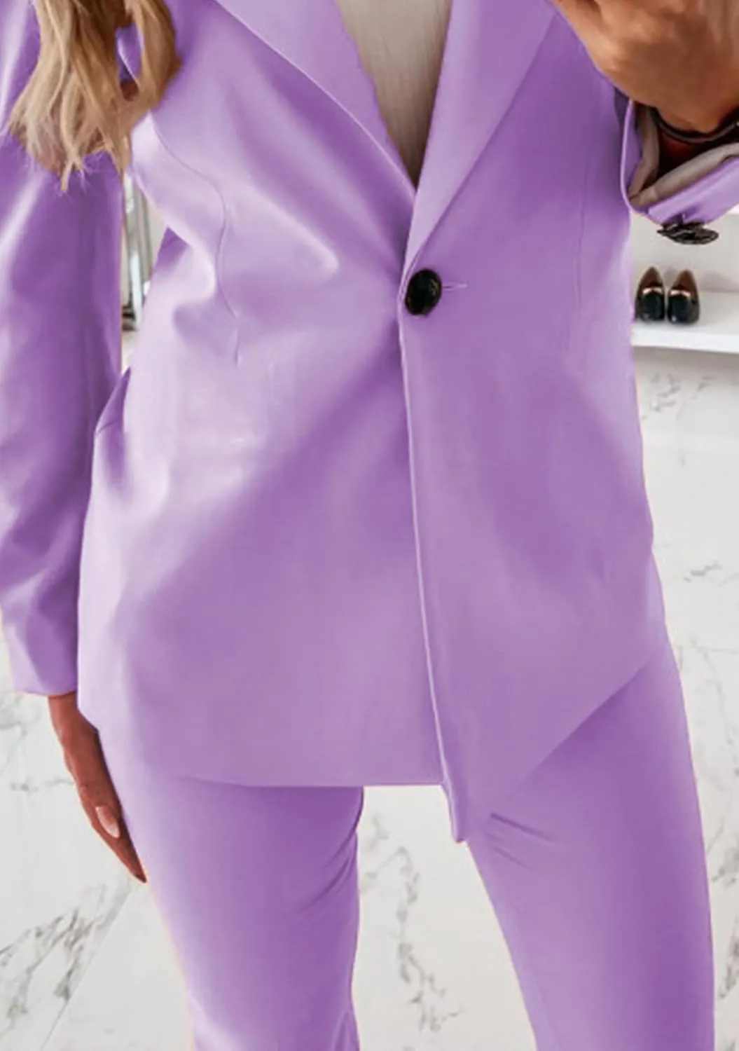 Blazers for Women Business Casaul Open Front Long Sleeve Jacket Lapel Button Down Work Blazer Fall Outfit