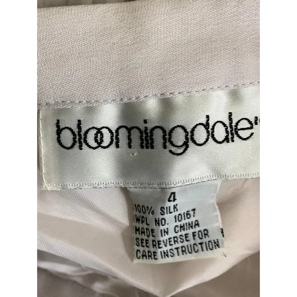 BLOOMINGDALES Women's Vintage Gray Pleated Sheer Pleated Pull-On Mini Skirt SZ 4