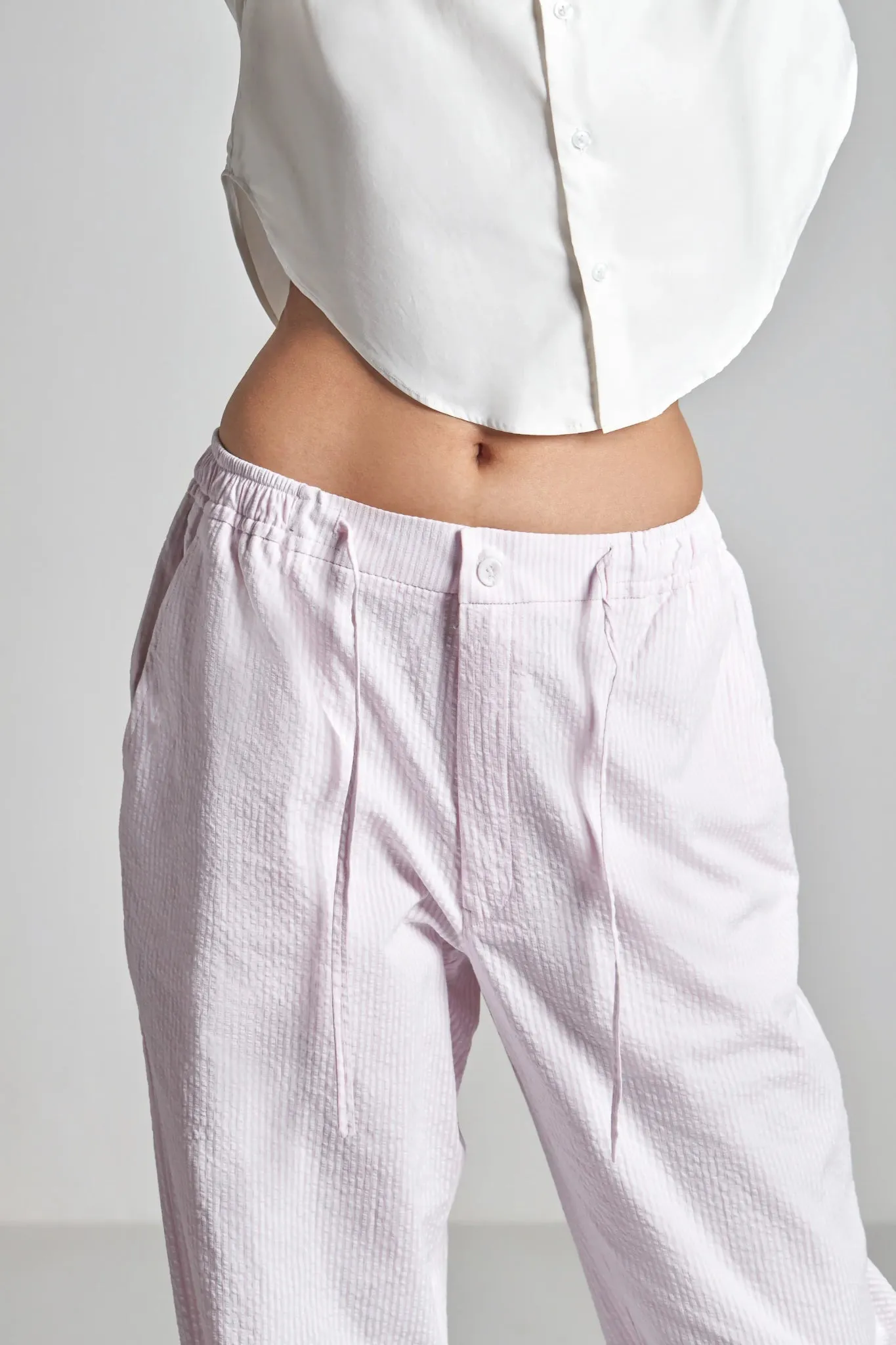 Bone Round Cropped Shirt