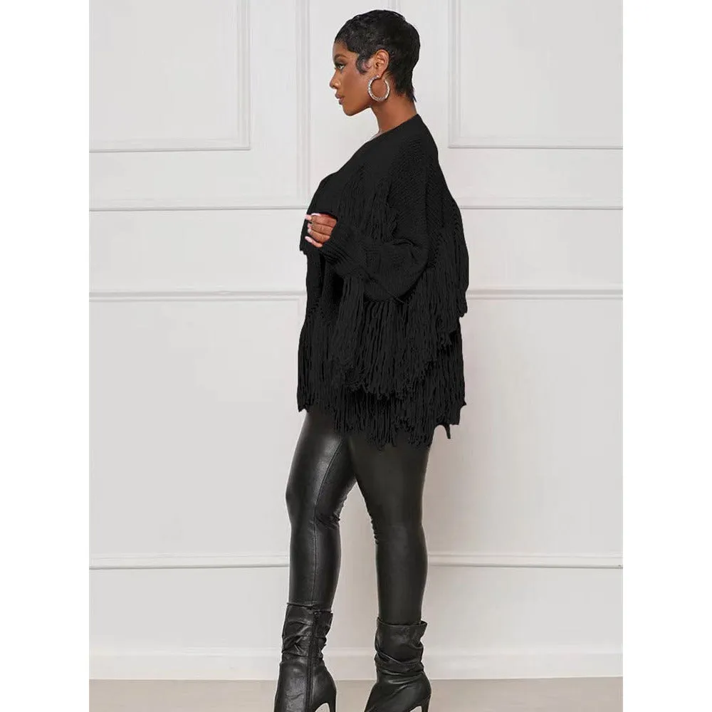 Chic Knitted Tassel Cardigan