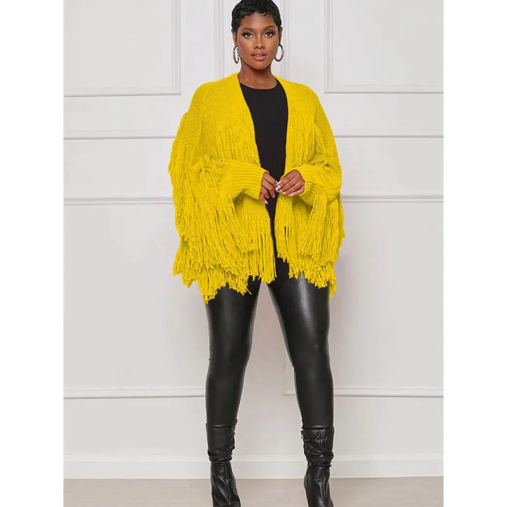 Chic Knitted Tassel Cardigan