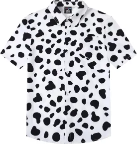COSLAND Boys' Animal Print Hawaiian Shirt Kids' Novelty Button Down Shirt, X-Small-Large