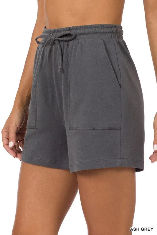 COTTON DRAWSTRING WAIST SHORTS