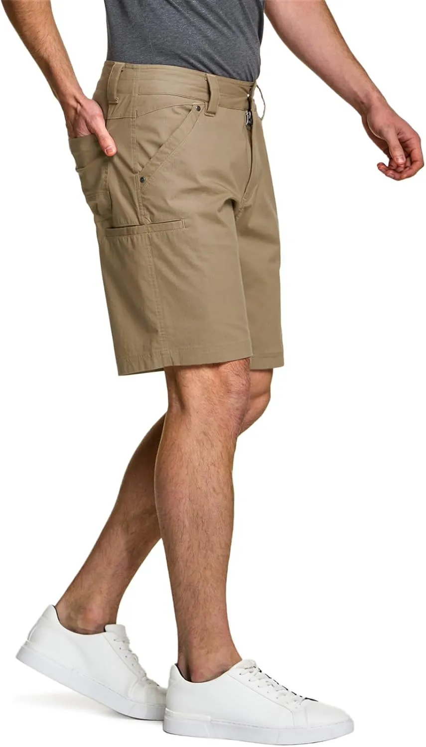 CQR Men's Stretch Utility Shorts, Lightweight Quick Dry Casual Shorts, Hiking Golf Cargo Shorts with Zipper Pockets