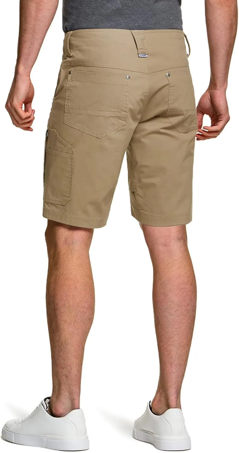 CQR Men's Stretch Utility Shorts, Lightweight Quick Dry Casual Shorts, Hiking Golf Cargo Shorts with Zipper Pockets