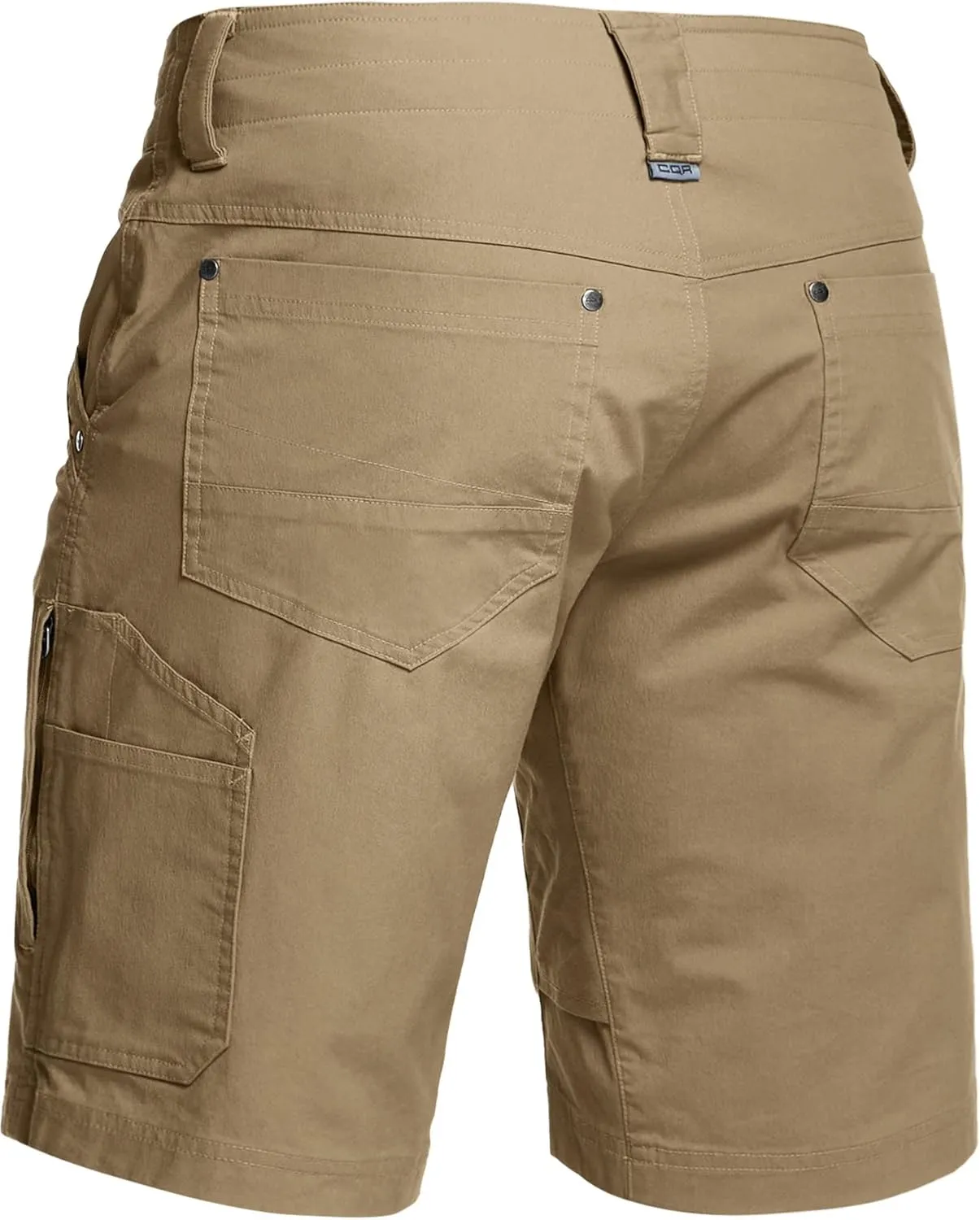 CQR Men's Stretch Utility Shorts, Lightweight Quick Dry Casual Shorts, Hiking Golf Cargo Shorts with Zipper Pockets
