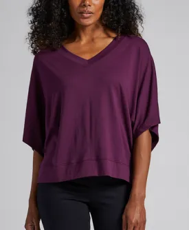 Eggplant Dolman V-Neck