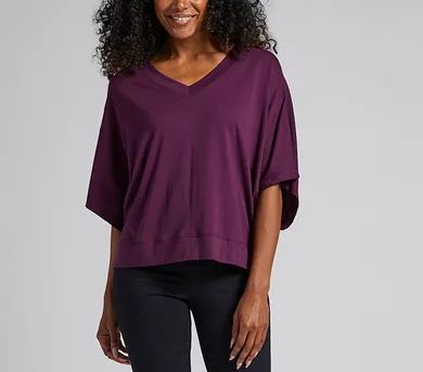 Eggplant Dolman V-Neck