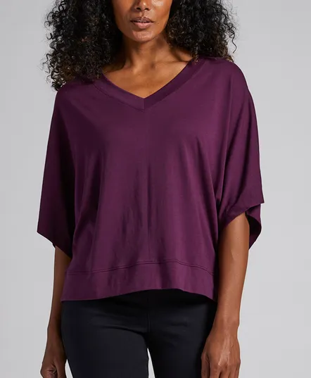 Eggplant Dolman V-Neck