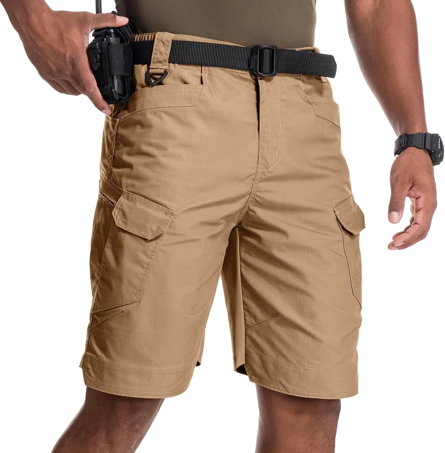 Jessie Kidden Mens Tactical Stretch Outdoor Cargo Shorts Wear Resistant Rip Stop Work Hiking Fishing Shorts