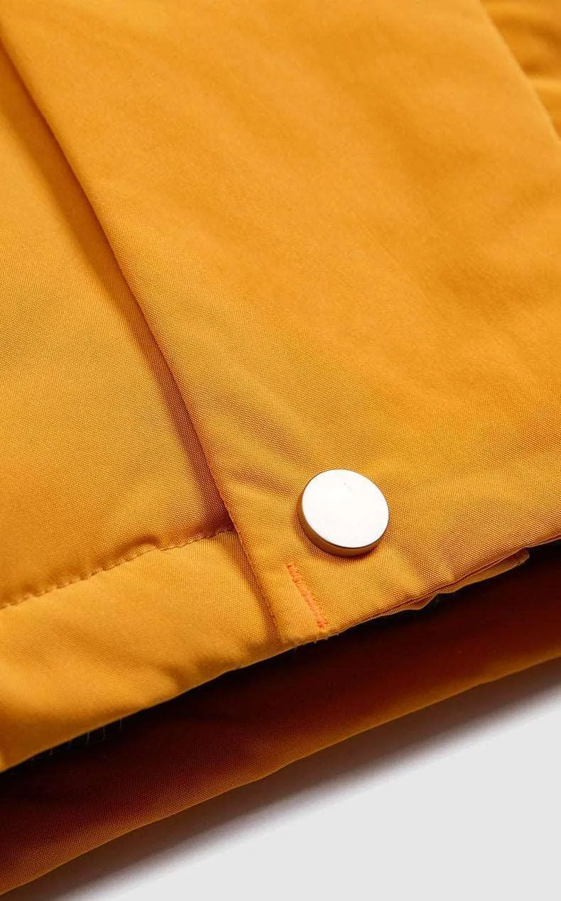 Khaki Green Street Windproof Hooded Cotton Jacket