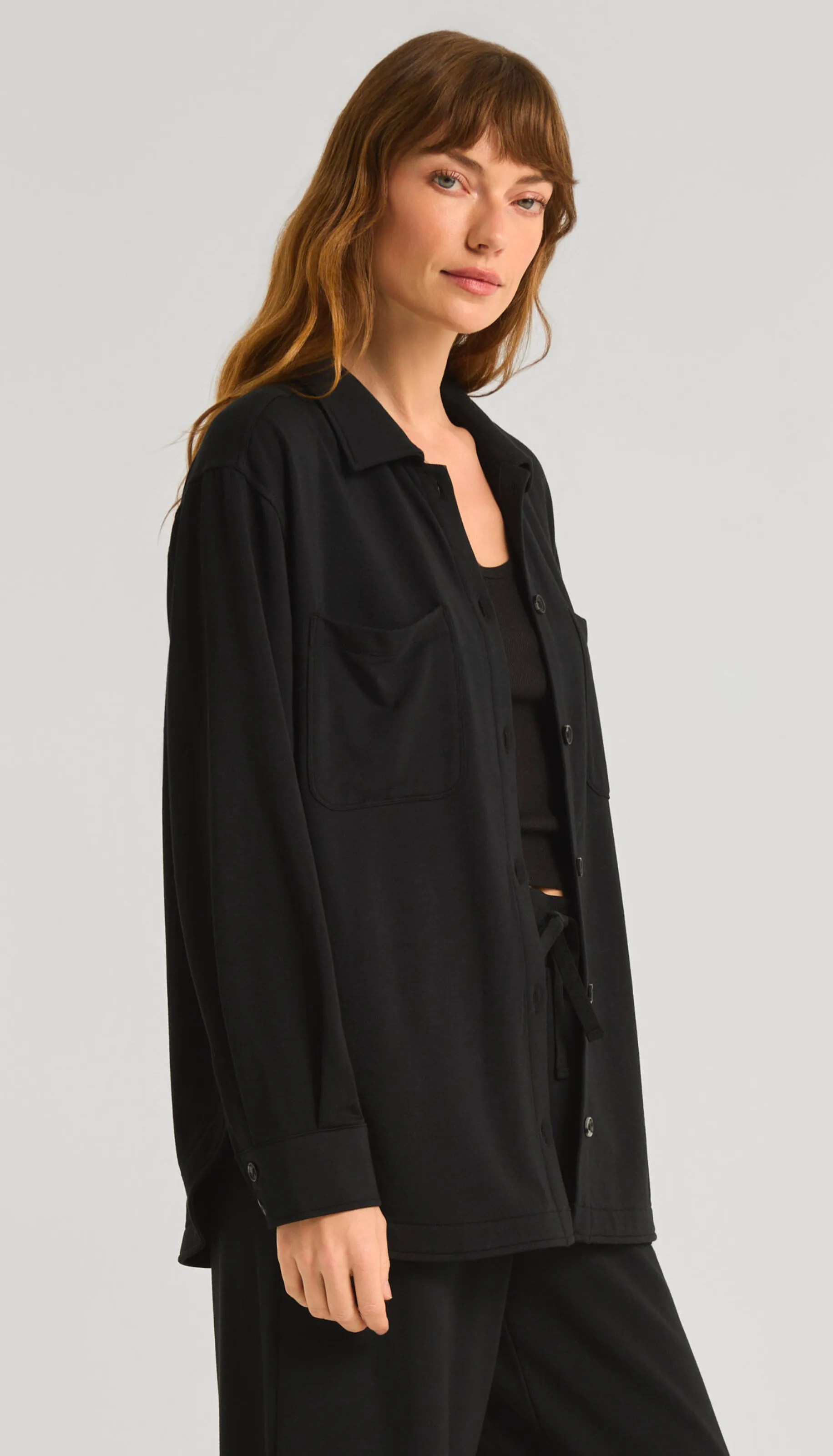 Layover Modal Fleece Button Up