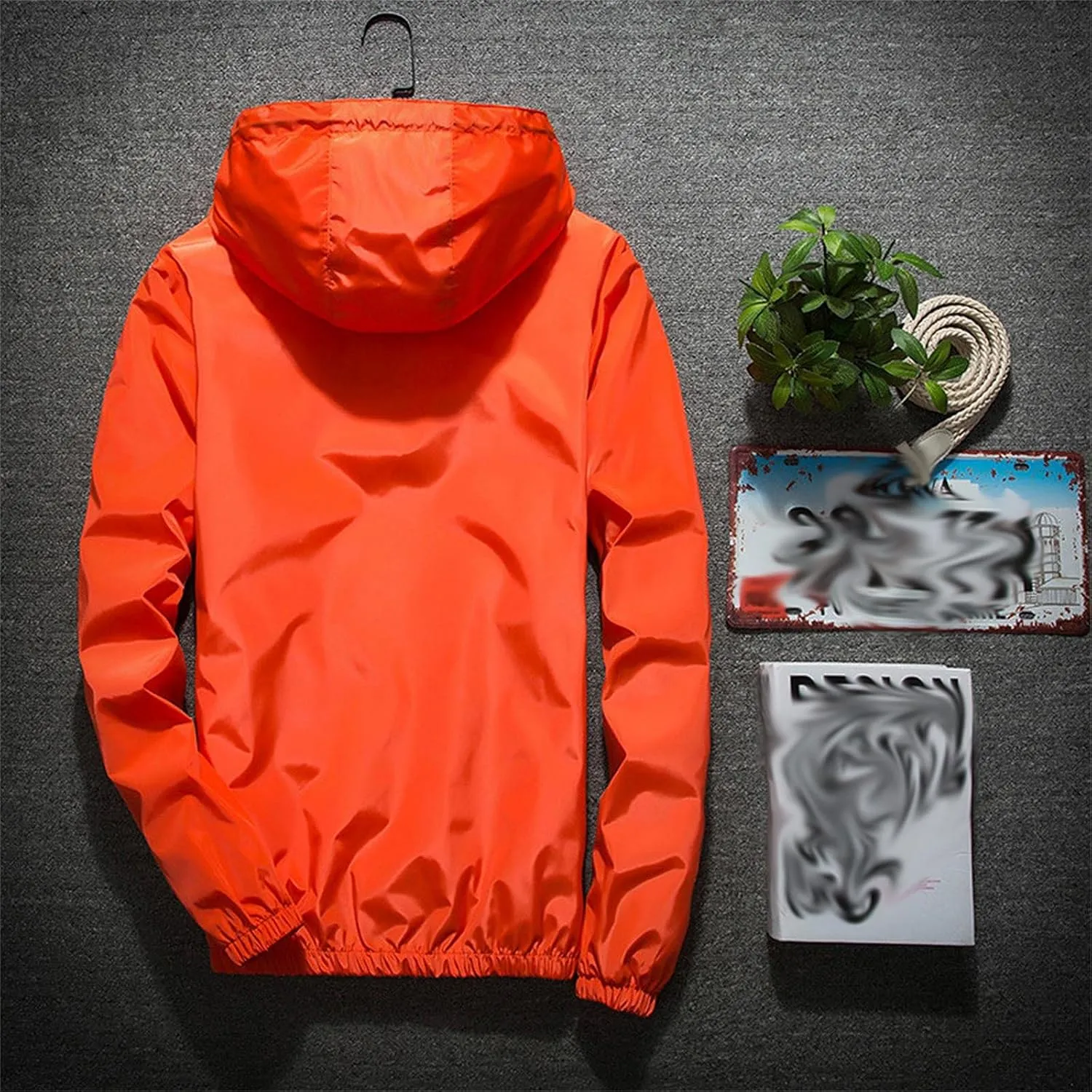 Men Lightweight Waterproof Jackets,Mens Windbreaker with Hood Outdoor Raincoat for Hiking Running Travel Zip Hoodies
