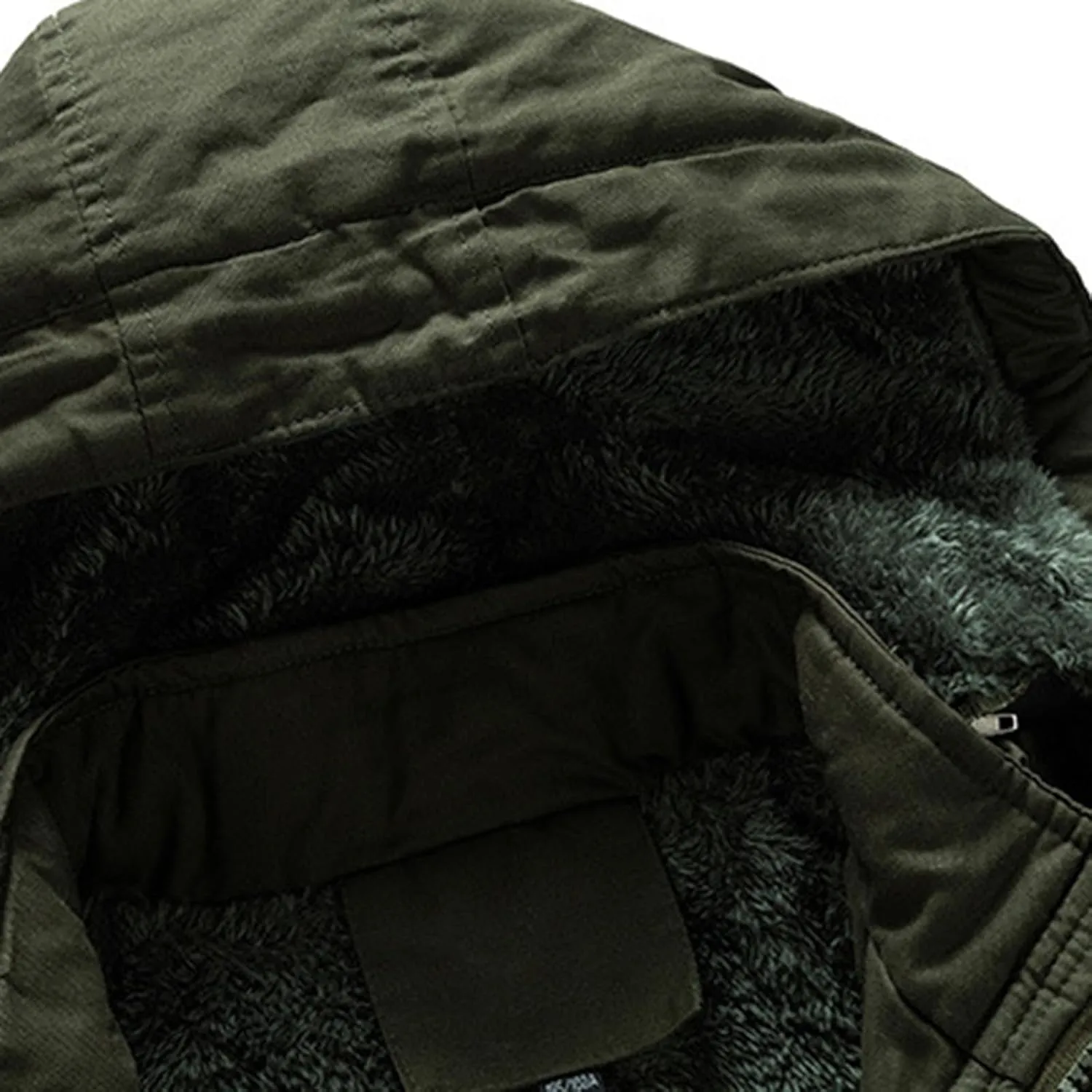 Men's Cargo Jacket 2023 Winter Warm Coats Fleece Lined Jackets with Removable Hood Ski Snow Mountain Windproof Overcoat