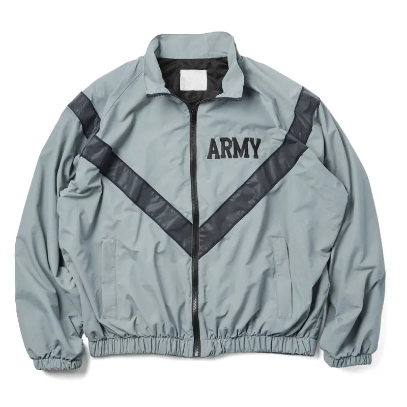 New US Army Military Gray Physical Training Fitness PT Uniform Top Sweat Jacket DSCP USGI