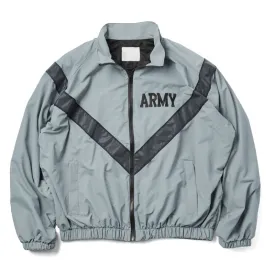 New US Army Military Gray Physical Training Fitness PT Uniform Top Sweat Jacket DSCP USGI
