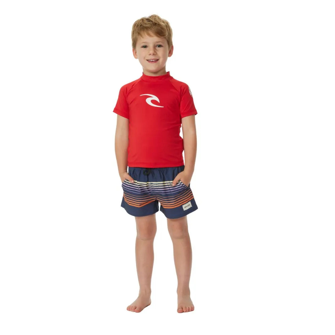 Rip Curl Kids Brand Wave Short Sleeved Rash Vest