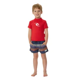 Rip Curl Kids Brand Wave Short Sleeved Rash Vest