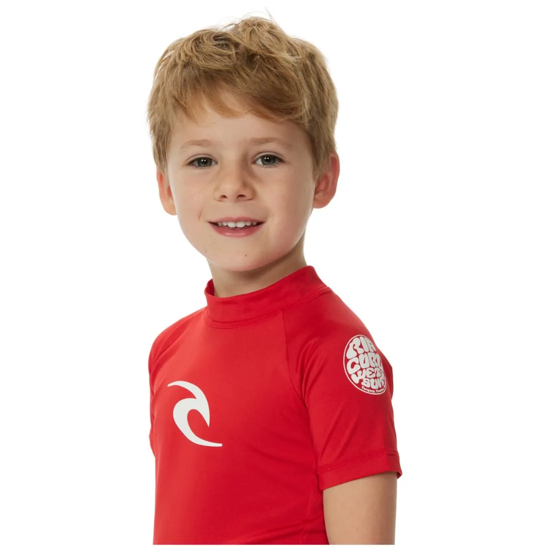 Rip Curl Kids Brand Wave Short Sleeved Rash Vest