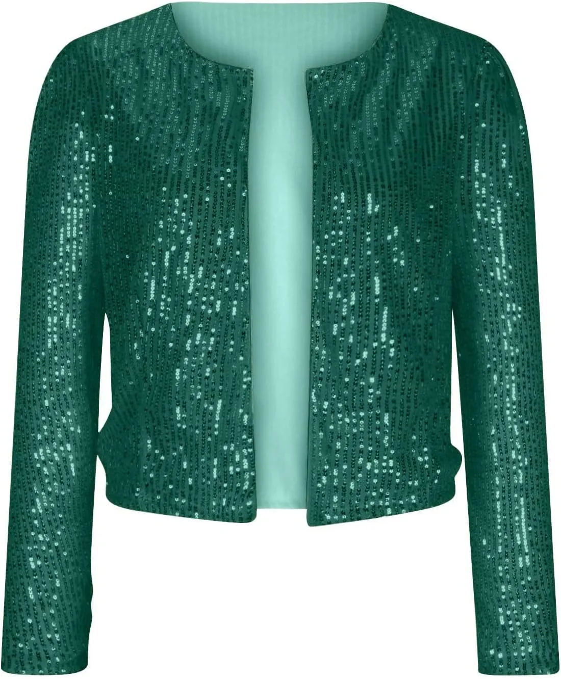 Sequin Jackets for Women Evening Party Glitter Tops Front Zip Long Sleeve Jackets Fashion Sparkly Bomber Clothes