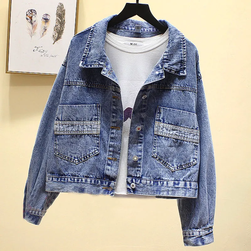 Short Casual Blue Denim Jacket