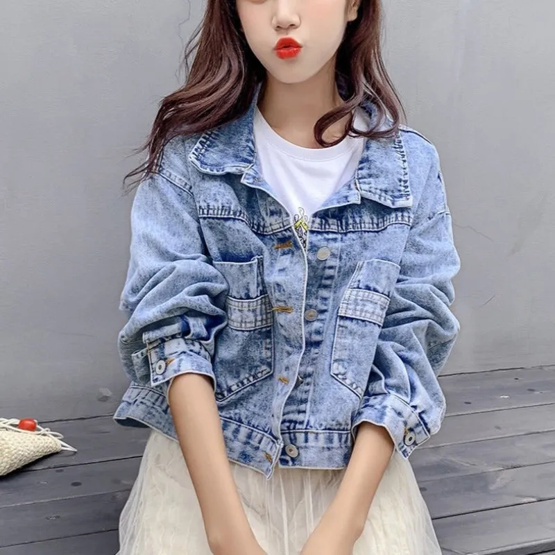 Short Casual Blue Denim Jacket