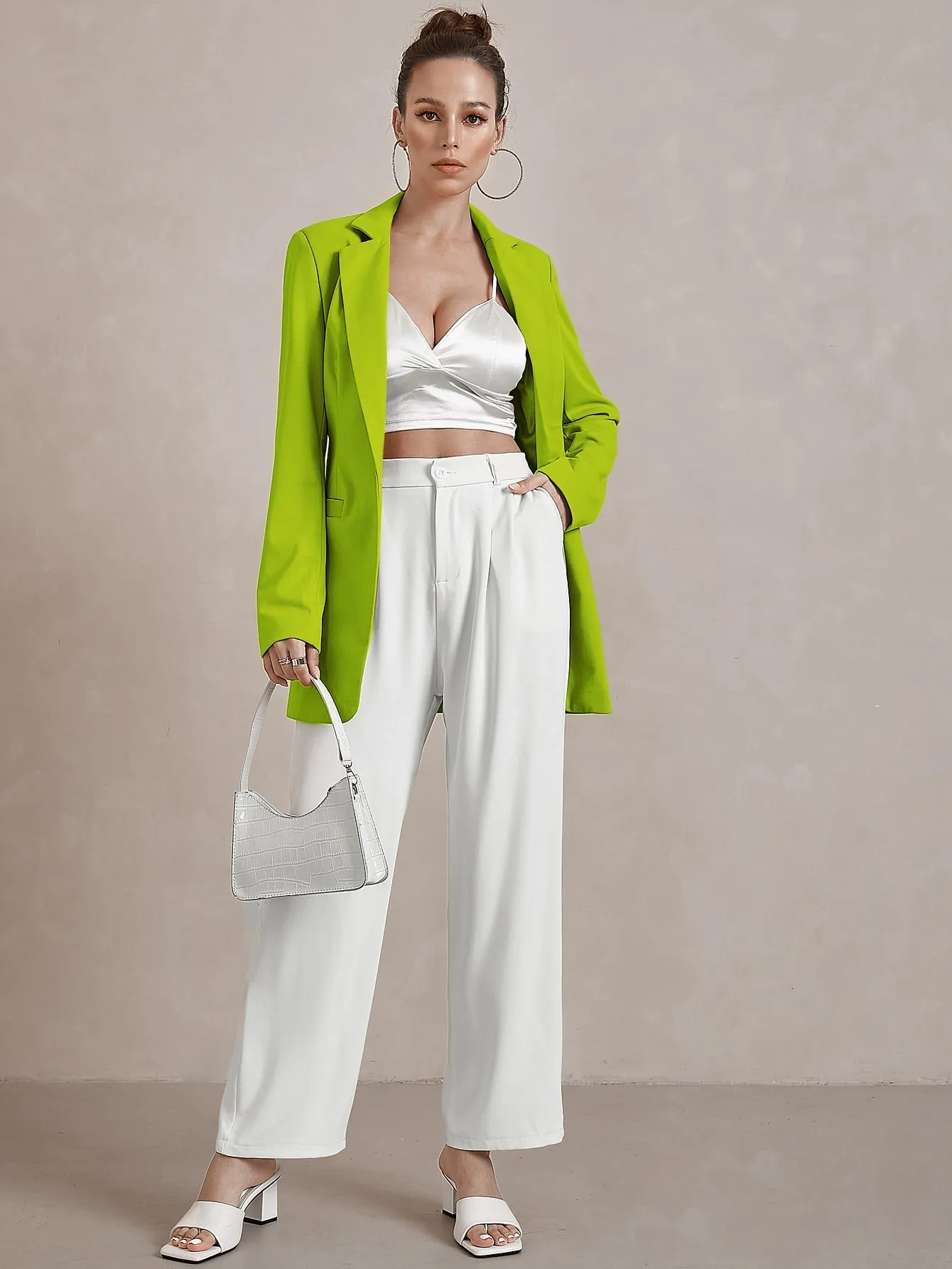 Single Button Split Back Blazer