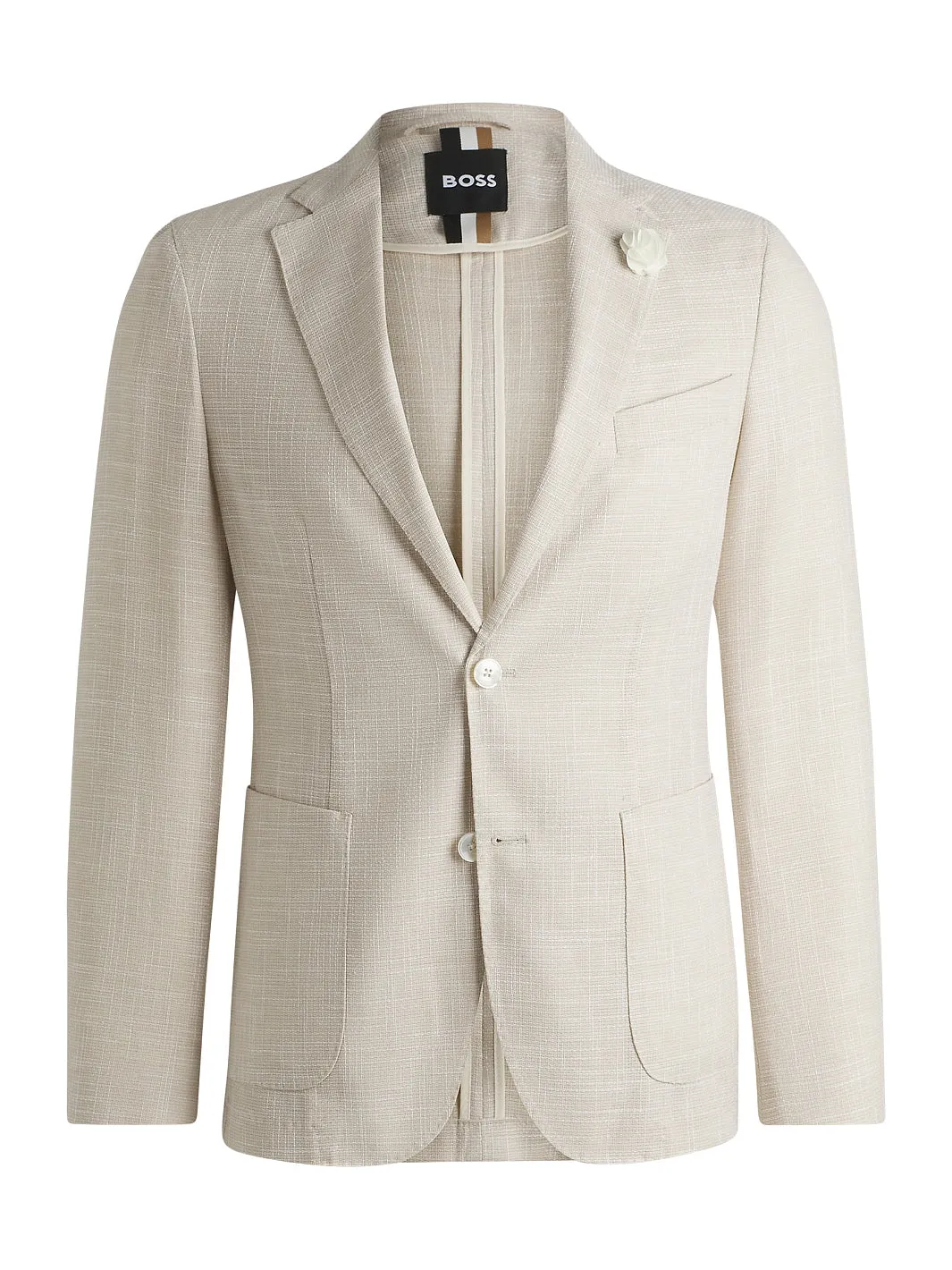 SLIM-FIT PATTERNED BLAZER Beige