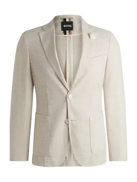 SLIM-FIT PATTERNED BLAZER Beige