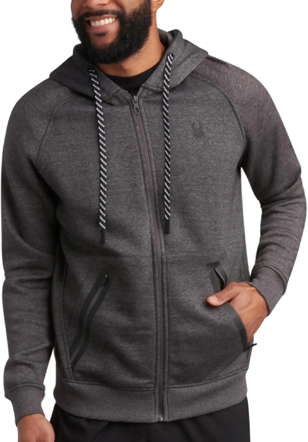 Spyder Mens Zip Up Hoodie - UPF30  Super Soft Fleece Sweatshirt, Warm Athletic Hoodies for Men with Secure Zip Pockets (S-XL)