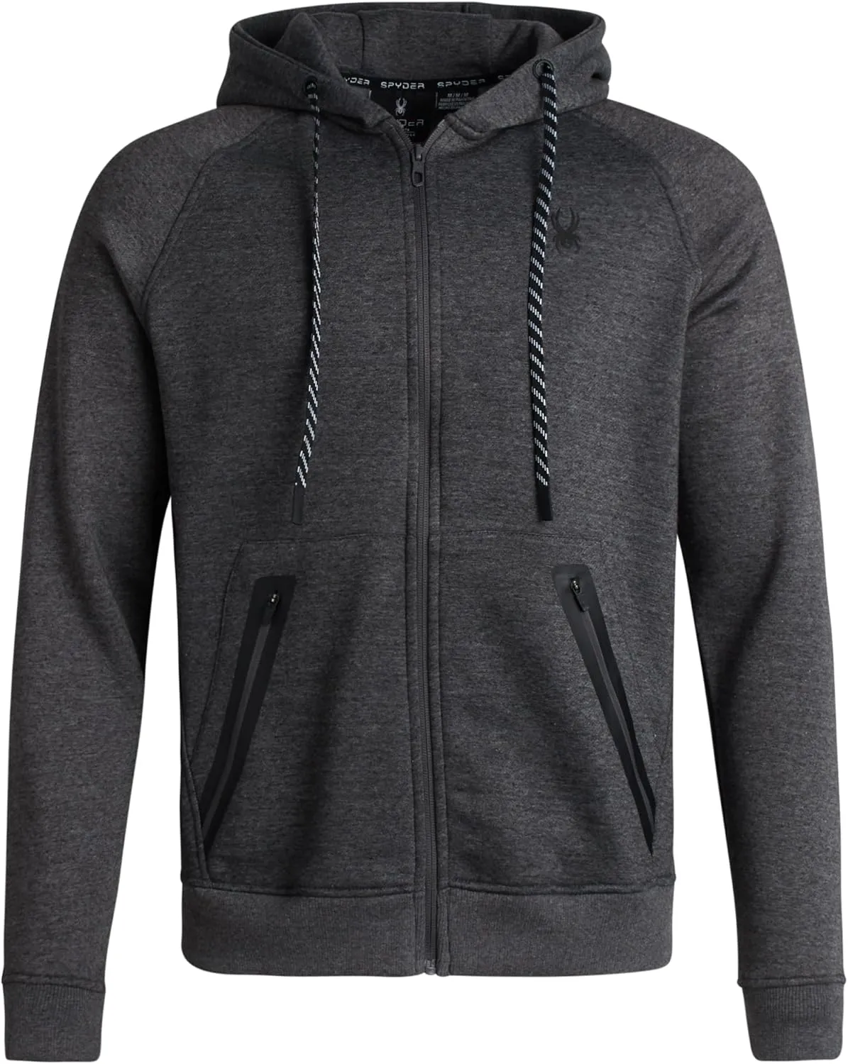 Spyder Mens Zip Up Hoodie - UPF30  Super Soft Fleece Sweatshirt, Warm Athletic Hoodies for Men with Secure Zip Pockets (S-XL)