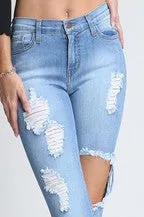Super Distressed Skinny Denim Jean