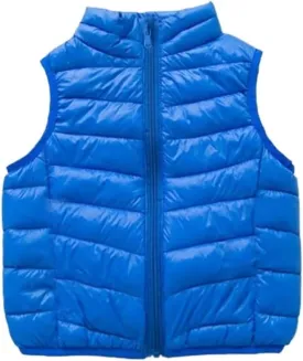 Vest Lightweight Boys Girls Down Vest Puffer Vest High Neck Quilted Outwear Sleeveless Zipper Up Puffer Vest Outdoor(Blue1,3X-Large)