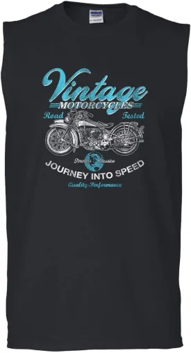 Vintage Motorcycles Muscle Shirt Biker Route 66 Road Tested MC Novelty T-Shirt