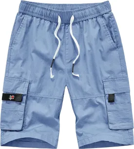 VtuAOL Women's Cargo Shorts Elastic Waist Comfy Cotton Loose Fit Shorts