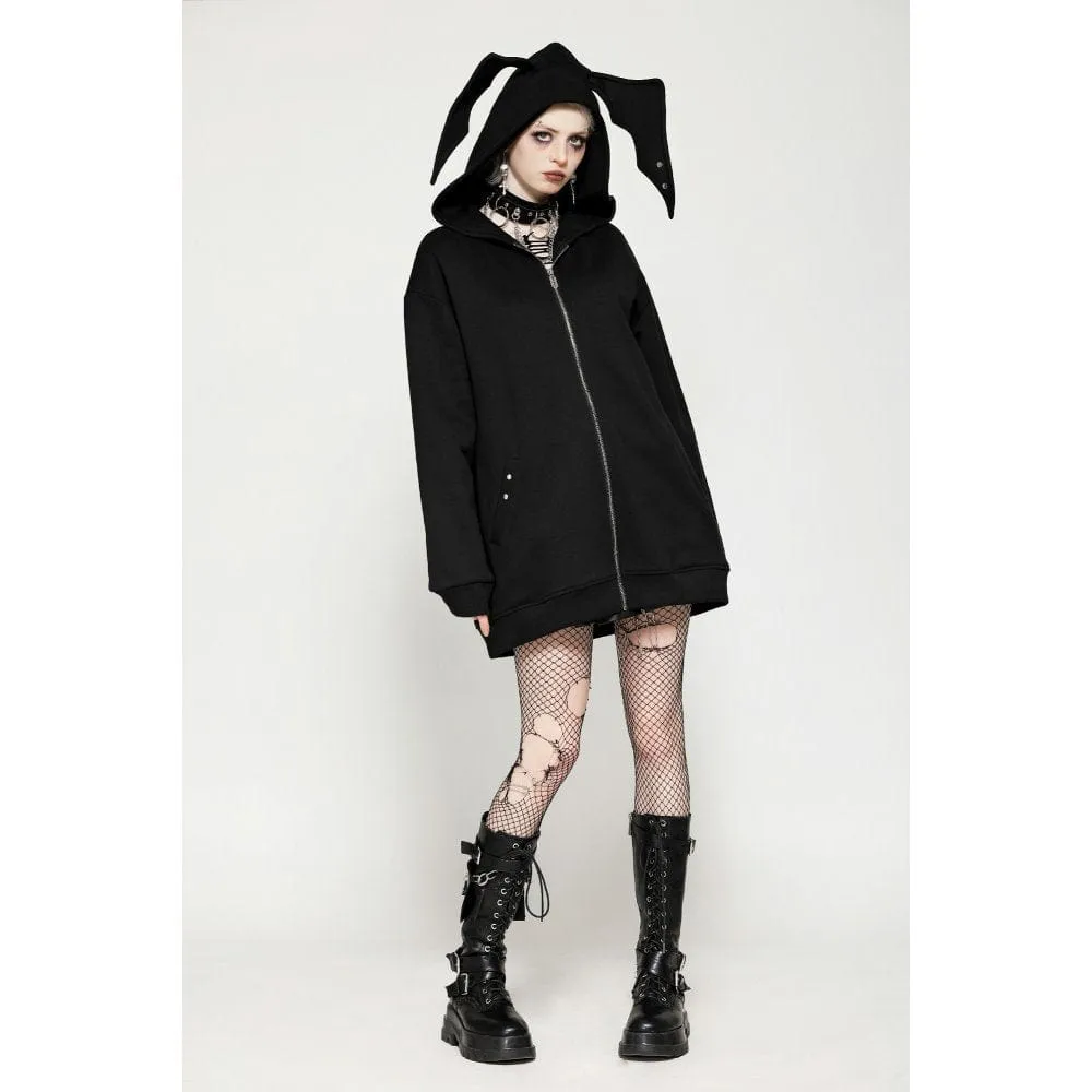 Women's Punk Batwing Zip Hoodie