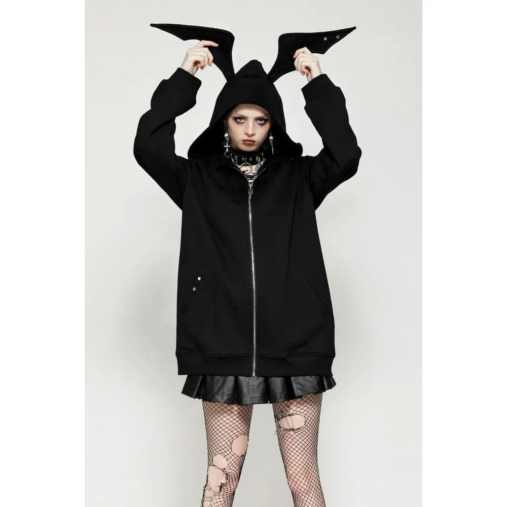 Women's Punk Batwing Zip Hoodie