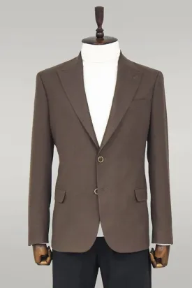 WSS Plain Slim Fit Sport Brown Men Blazer  - Singen