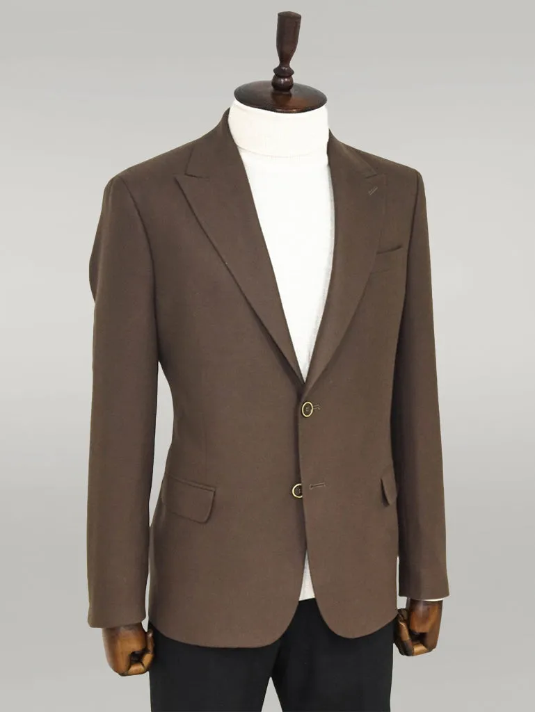 WSS Plain Slim Fit Sport Brown Men Blazer  - Singen