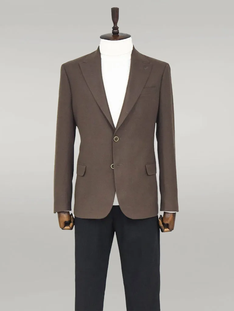 WSS Plain Slim Fit Sport Brown Men Blazer  - Singen