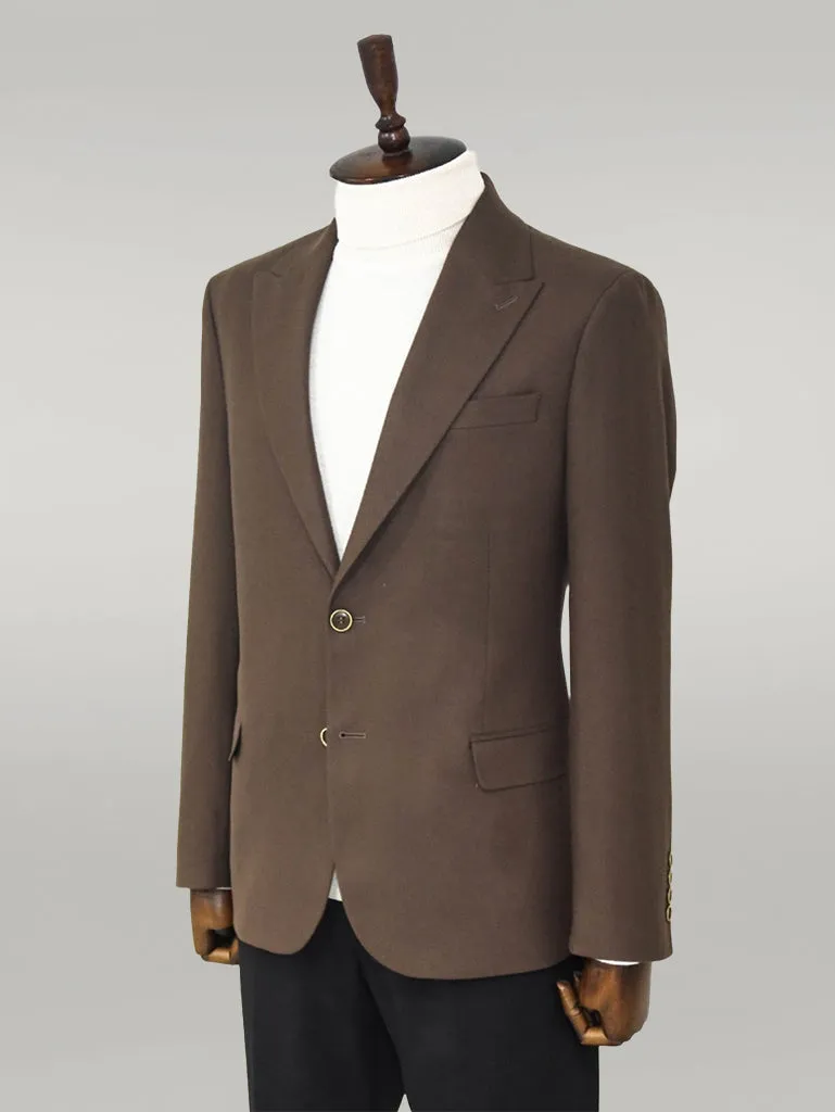 WSS Plain Slim Fit Sport Brown Men Blazer  - Singen