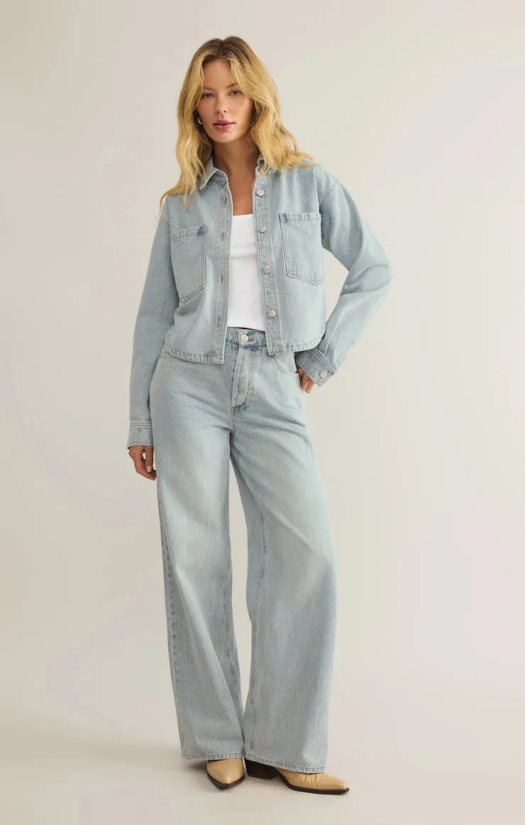 Z Supply | All Day Cropped Denim Jacket Faded Indigo