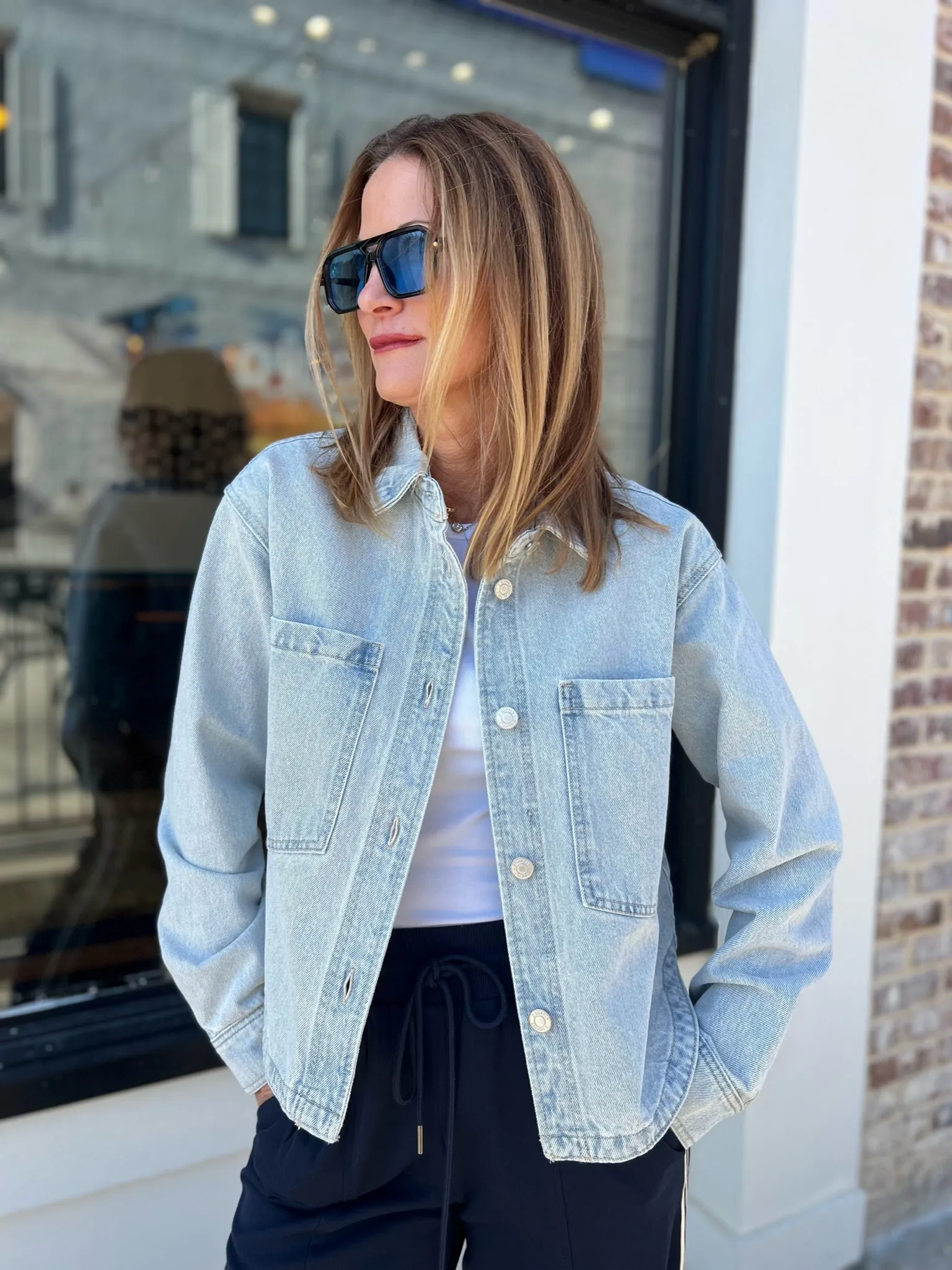 Z Supply | All Day Cropped Denim Jacket Faded Indigo